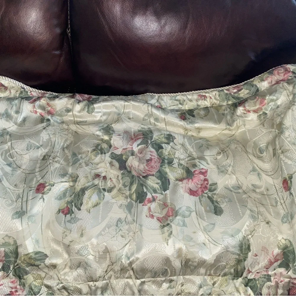 2 Burlington Home Rose Floral Damask King Size Shabby Chic Cottage Pillow Shams